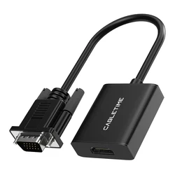 CABLETIME αντάπτορας VGA σε HDMI CT-AV582-VGAH με 3.5mm & micro USB, 1080p/60Hz, μαύρος