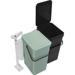 Brabantia Sort&Go Plastic Waste Bin Dark Grey & Jade Green 16L (2 pcs) - Model 214462