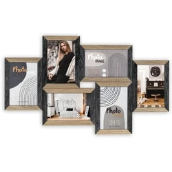 ZEP Vercelli 6-Photo Wooden Multi-Frame with Black Frame DN688B