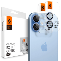 Spigen Optik Pro Glas.tr ez Fit Camera Protector Apple iPhone 16 / 16 Plus / 17 Blue [2 PACK]