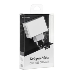 Φορτιστής Πρίζας Kruger & Matz 2xUSB 2.1A & 1A με Καλώδιο microUSB