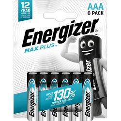 Energizer Max Plus Alkaline Battery AAA 6 Pack 1.5V