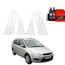 GrizzGlass BodyShield Car Pillar Protective Film Ford Focus Mk2 Kombi Facelifting (2007-2011) [6in1]