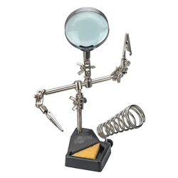 Βάση Στήριξης Πλακέτας Goobay 76560 με Μεγεθυντικό Φακό & Θέση για Κολλητήρι, 2X Μαύρη