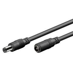 Goobay καλώδιο προέκτασης τροφοδοσίας 76671, 5.5x2.1mm, 5m, μαύρο