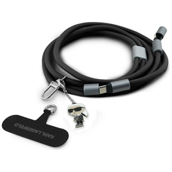 Karl Lagerfeld CBDY Ikonik Charm Universal Cable Leash USB-C / USB-C black