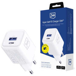 3MK Hyper Charger PD 33W GaN QC4+ PPS AFC FCP SCP USB-A + USB-C white