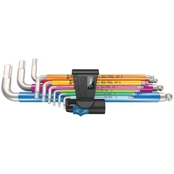 Wera 3950/9 Hex-Plus L-Shape Allen Key Set, 9-piece, Multicolour HF