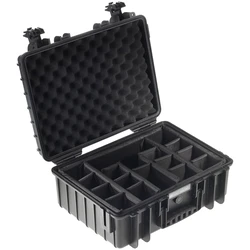 B&W Outdoor Case Type 5000 μαύρη με επένδυση/διαχωριστικά