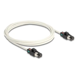Καλώδιο Δικτύου Delock 80170 Cat6a S/Ftp Περιστρεφόμενα Clips 2m Λευκό