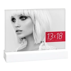 Κορνίζες πορτρέτου & μίνι ZEP Dresda White 13x18 Acrylic w. wooden Base AQ657W