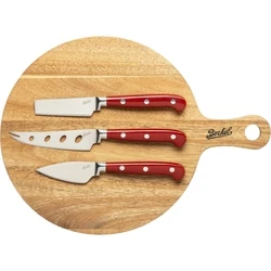 Berkel Acacia Chopping/Serving Board 36x36 cm with 3 Cheese Knives