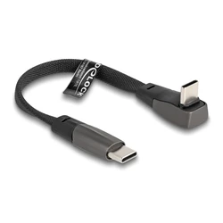 Καλώδιο Usb-C Delock 80750 60w Flat Γωνιακό 480 Mbps 14cm Μαύρο