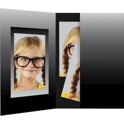 Daiber Black Photo Album with Silver Details — Passport 36 x 50 mm, 100 slots
