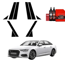 GrizzGlass BodyShield Black pillar film for Audi A6 C8 Sedan (2018-2023) [10in1]