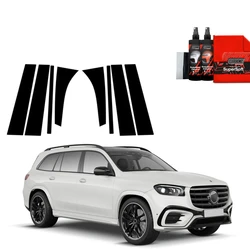 GrizzGlass BodyShield Black pillar film for Mercedes GLS 450d (2023-2025) [8in1]
