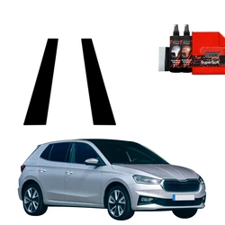 GrizzGlass BodyShield Black pillar film for Skoda Fabia 4 (2021-2026) [2in1]