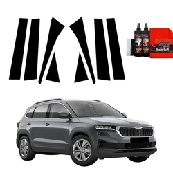 GrizzGlass BodyShield Black pillar film for Skoda Karoq Facelift (2022-2026) [8in1]
