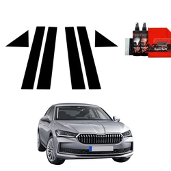 GrizzGlass BodyShield Black pillar film for Skoda Superb 4 Liftback (2024-2025) [6in1]