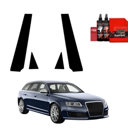 GrizzGlass BodyShield Black pillar film for Audi A6 C6 Avant Facelifting (2008-2011) [4in1]