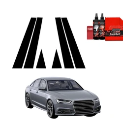 GrizzGlass BodyShield Black pillar film for Audi A6 C7 Sedan (2011-2014) [6in1]