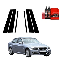 GrizzGlass BodyShield Black pillar film for BMW 3 E90 Sedan Pre-LCI (2004-2008) [6in1]