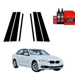 GrizzGlass BodyShield Black pillar film for BMW 3 F30 Sedan LCI (2015-2018) [6in1]