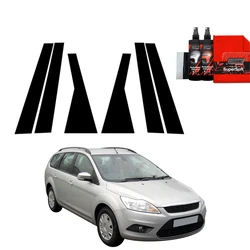 GrizzGlass BodyShield Black pillar film for Ford Focus Mk2 Kombi Facelifting (2007-2011) [6in1]