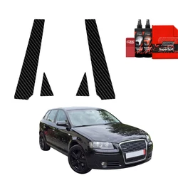 GrizzGlass BodyShield Carbon pillar film for Audi A3 8P Hatchback 5D (2003-2008) [4in1]