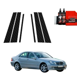 GrizzGlass BodyShield Carbon pillar film for Mercedes Benz C-Class W203 Sedan (2000-2007) [6in1]