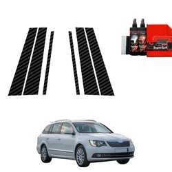 GrizzGlass BodyShield Carbon pillar film for Skoda Superb 2 Kombi Facelifting (2013-2015) [6in1]