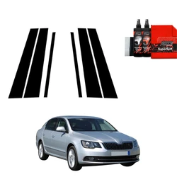 GrizzGlass BodyShield Black pillar film for Skoda Superb 2 Facelifting (2013-2015) [6in1]
