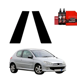 GrizzGlass BodyShield Black pillar film for Peugeot 206 (1998-2009) [2in1]