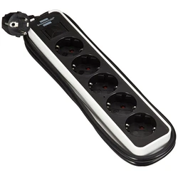 Πολύπριζο Με Διακόπτη Brennentuhl Ecolor 5 Θέσεων White/Black 1,5m