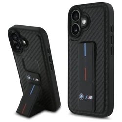 BMW Apple iPhone 16 hardcase M Grip Stand Smooth and Carbon black