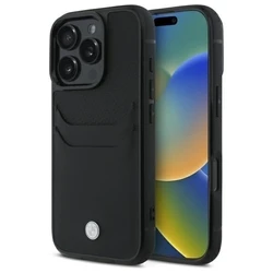 BMW Apple iPhone 16 Pro Max hardcase Sign Leather Cardslot black