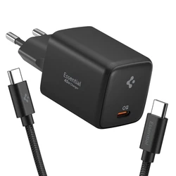 Spigen EE451EU Essential 1-port USB-C Network Charger 45W + USB-C Cable Black
