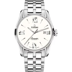 Ανδρικό Ρολόι Titoni 83908S-619 (40mm) Μεταλλικό Μπρασελέ Ασημί