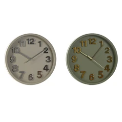 Ρολόι Τοίχου Home ESPRIT Πράσινο Γκρι PVC Urban 30 x 4 x 30 cm (x2) 