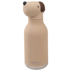 ASOBU Bestie Bottle 460 ml - Dog (Pies) motif, Beige