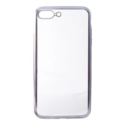 Κάλυμμα Κινητού Iphone 7 Plus/8 Plus Contact Flex Metal TPU Διαφανές Γκρι Μεταλλικό