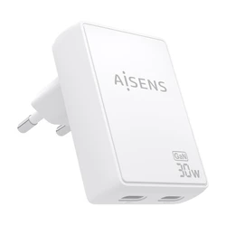 Φορτιστής Τοίχου Aisens ASCH-30W2P075-W Λευκό 30 W