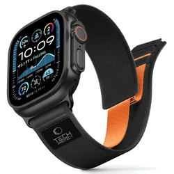 Tech-Protect Nylon Elite Apple Watch 8/9/10/11/SE/Ultra 44/45/46/49mm Black/orange