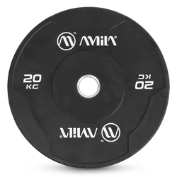 Δίσκος Amila Black W Bumper Slim 50mm 20Kg