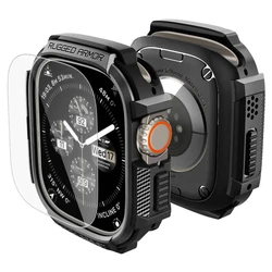 Spigen Rugged Armor & Tempered Glass Apple Watch Ultra 1 / 2 / 3 49mm Matte Black
