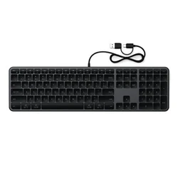 Satechi Slim LX3 Wired USB-A Keyboard with Numeric Layout, USB-C, and Mac/Windows Mode Switch (space black)