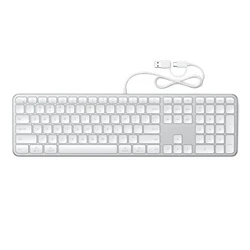 Satechi Slim LX3 Wired USB-A Keyboard with Numeric Layout, USB-C, and Mac/Windows Mode Switch (silver)