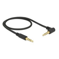 Καλώδιο Jack Stereo Delock Σε Jack Stereo 4pin 3.5mm 90° Μαύρο 0.5m