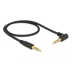 Καλώδιο Ήχου Delock Jack stereo σε Jack stereo 4pin 3.5mm, 90°, μαύρο, 1m