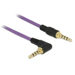 Καλώδιο Ήχου Delock Jack stereo σε Jack stereo 4pin 3.5mm, 90°, μωβ, 1m